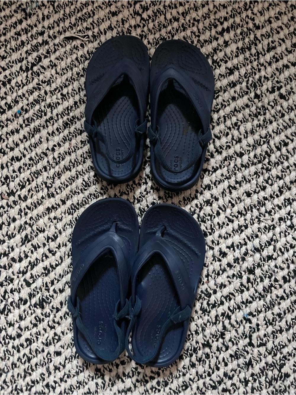 Kids Navy Blue Crocs Flip Sandals - Pair